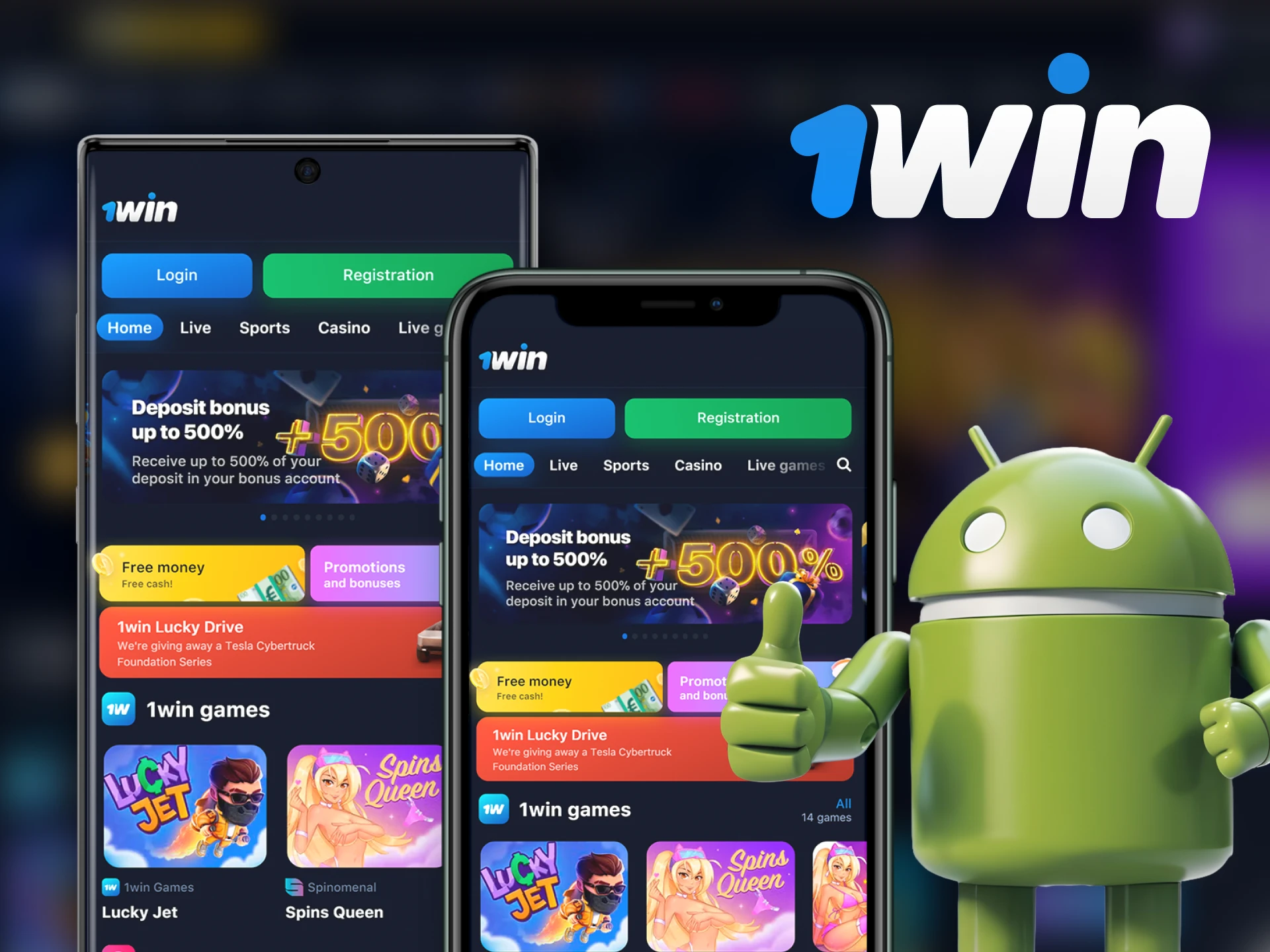 The 1Win app supports many Android devices.