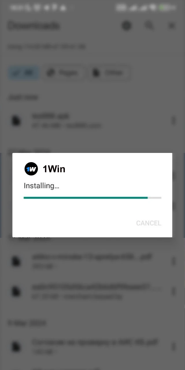 Install the official 1Win mobile app on your Android device.