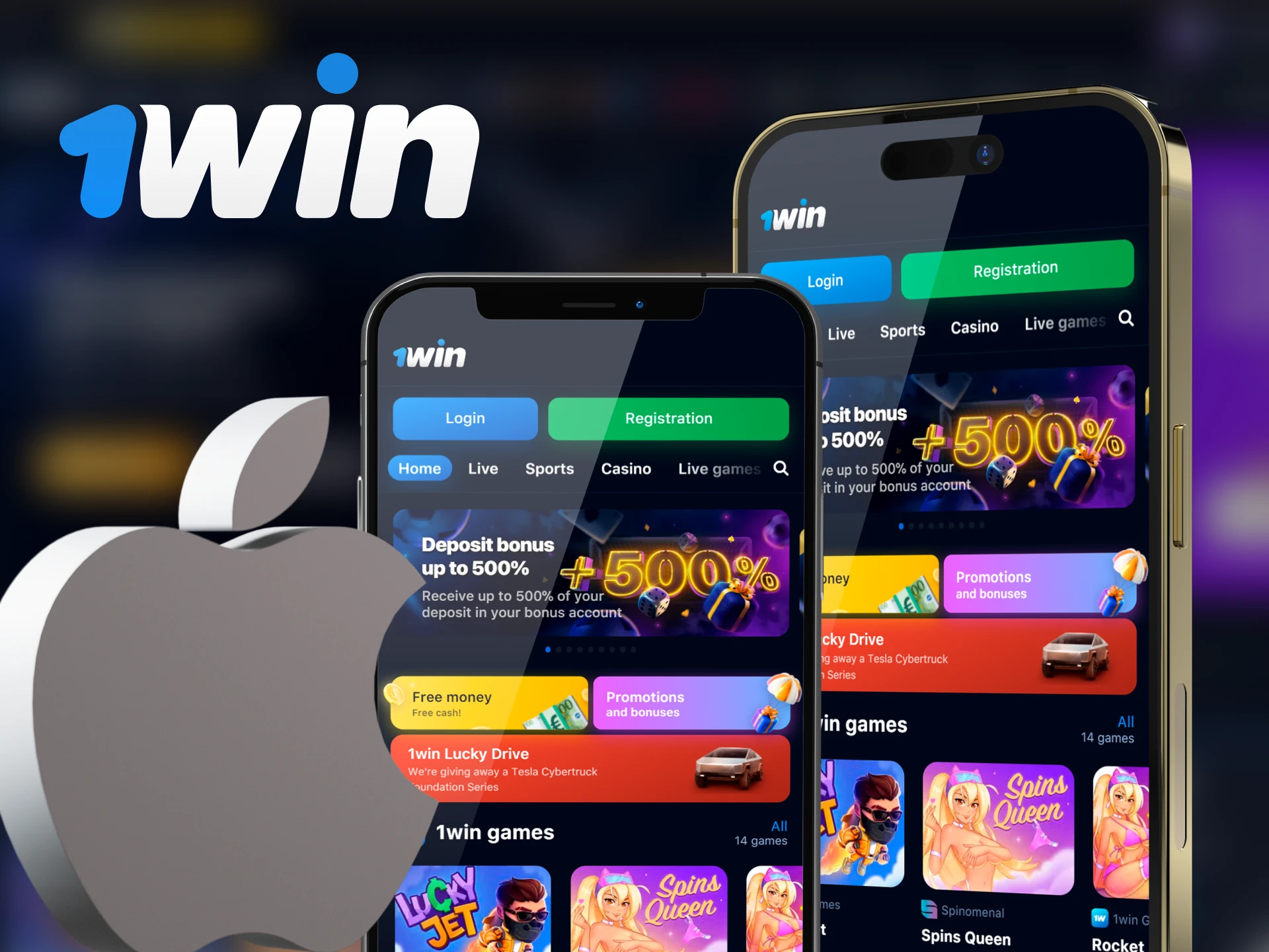 The 1Win mobile app supports iOS devices