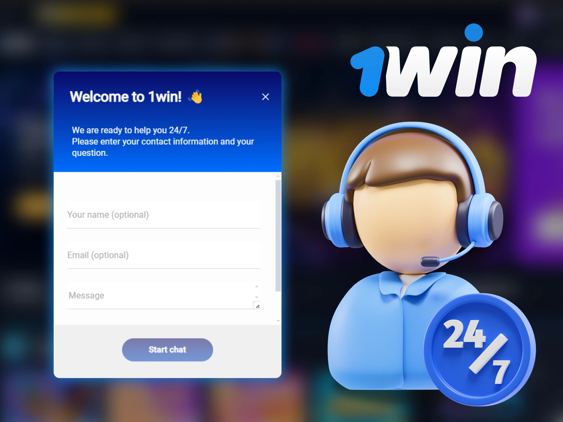 To quickly get an answer to your question, use the 1Win support chat on the official website.