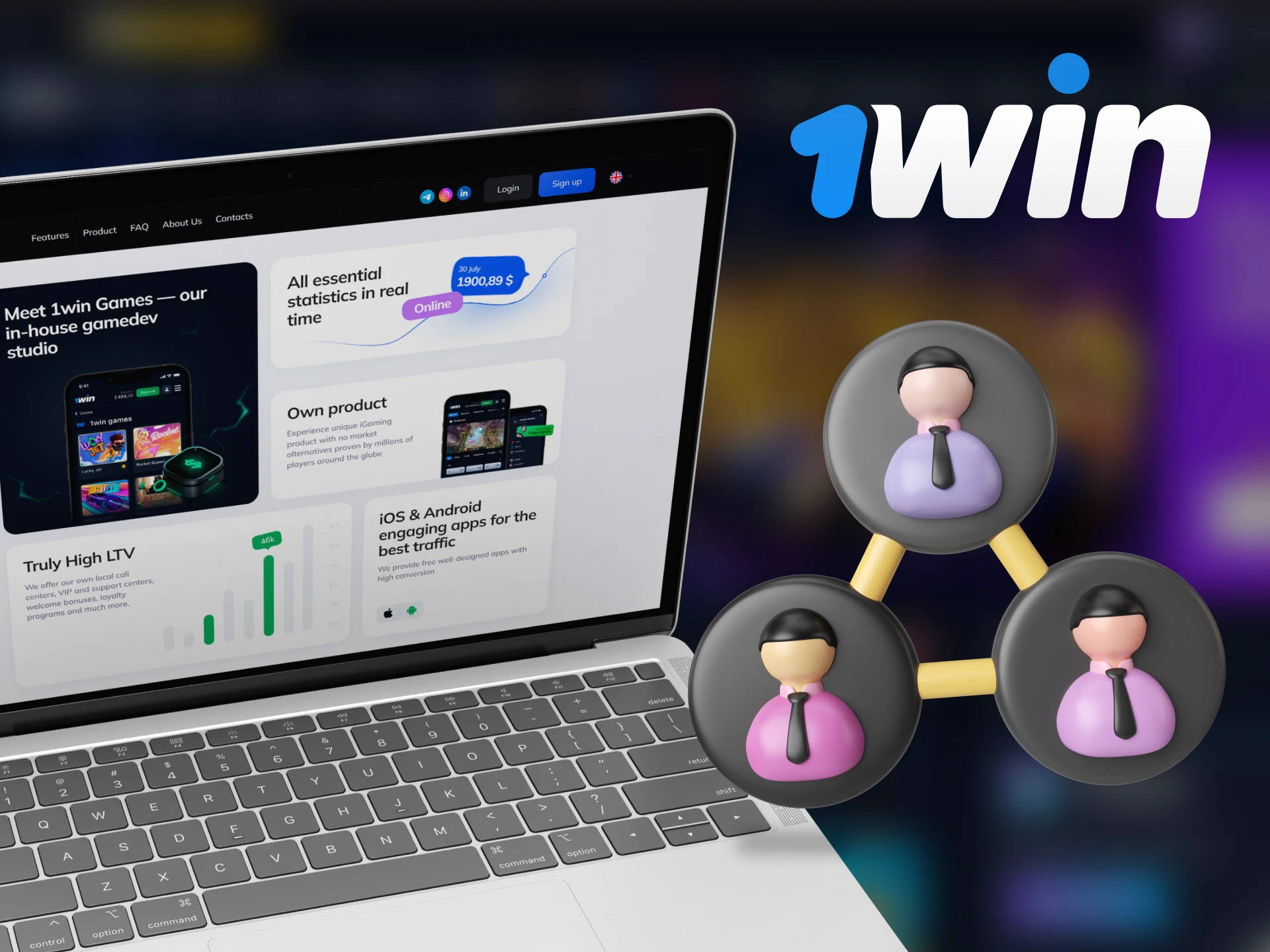 1Win rewards its affiliates with big earnings for inviting friends and gives them unique top-level products.