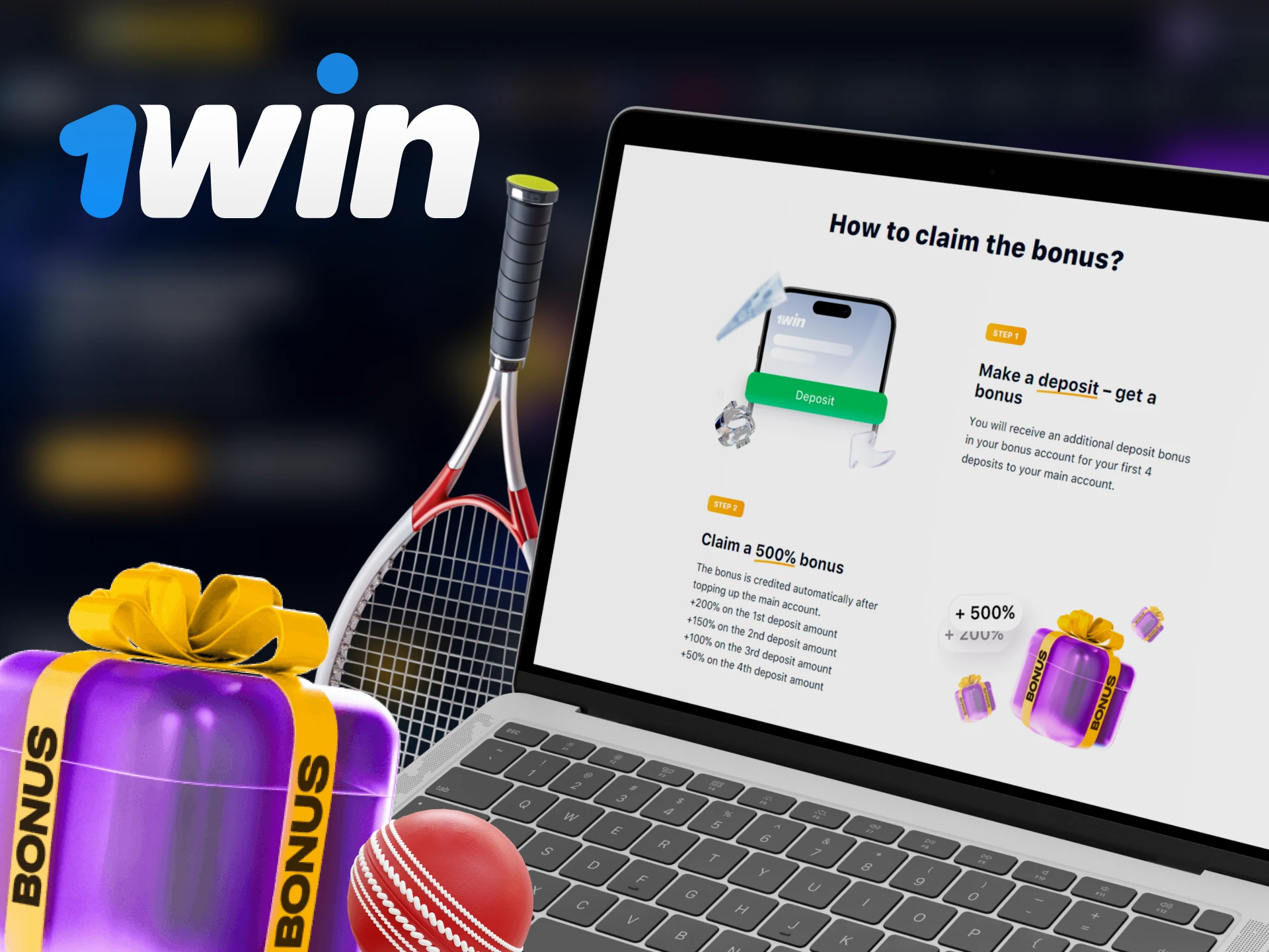 Get a big bonus for your first four sports deposits at 1Win.